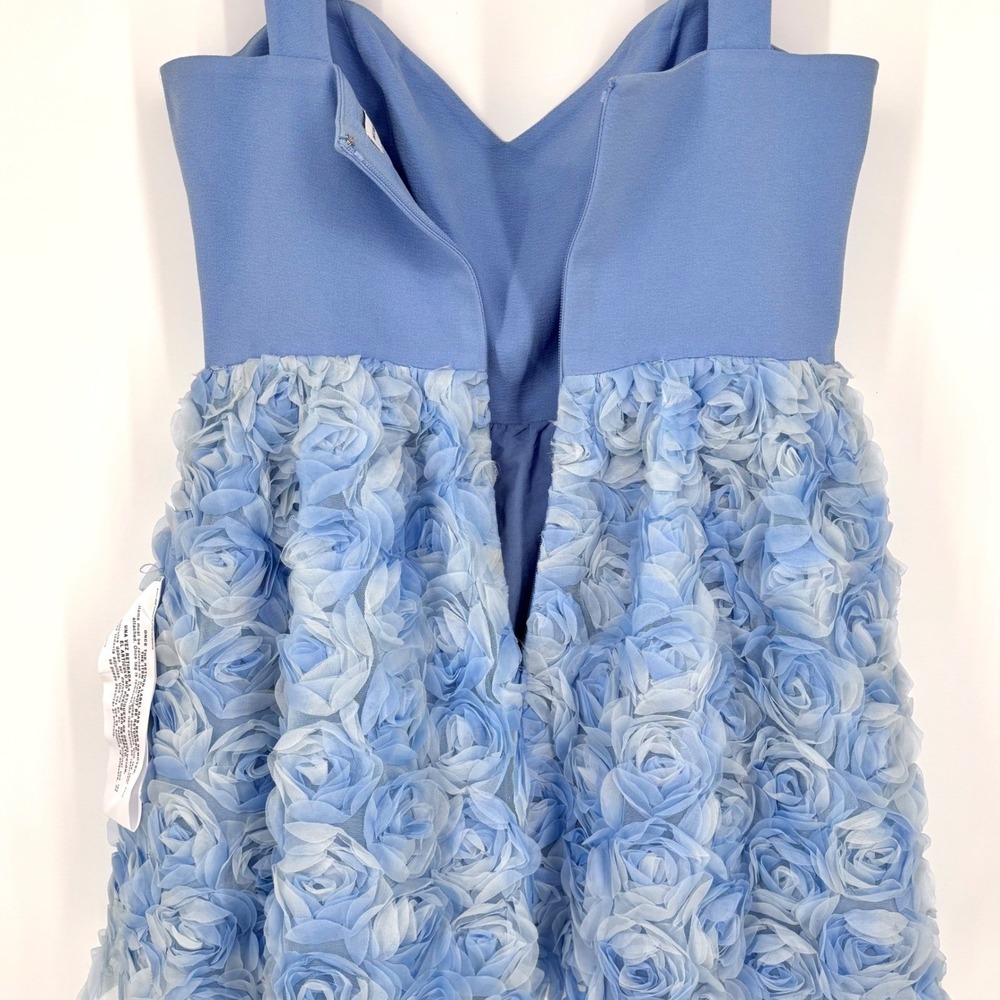 NWT Dress The Population Melanie Blue Rosette Mini Dress US 8/10 Hoco Prom Party - Picture 8 of 12